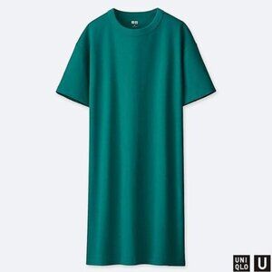 Uniqlo Crewneck Shirt Comfortable Dress Teal Size Small EUC #5014
